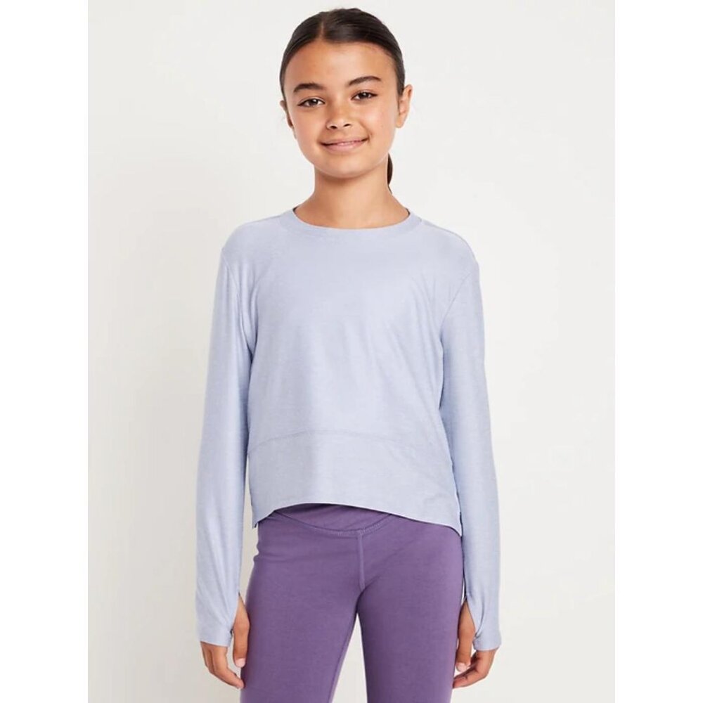 CloudMotion Long-Sleeve Performance T-Shirt for Girls Blue XL (14-16)